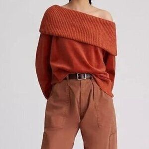 Daily Practice Anthropologie Off-the-Shoulder Velour Top - Size M